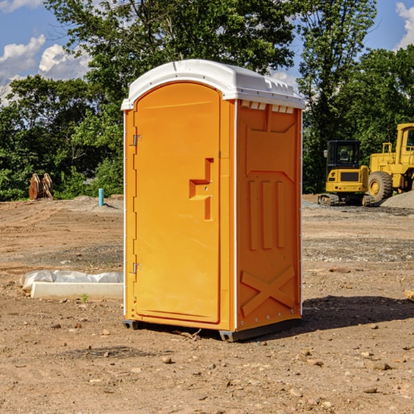 how often are the portable restrooms cleaned and serviced during a rental period in Dwight